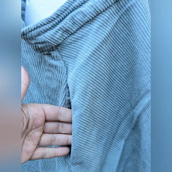 Frog & Mushroom Pastel Teal Corduroy Skirtall Plus Size - Picture 7 of 9